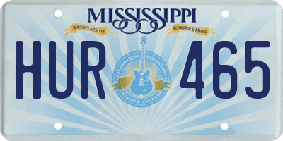 MS license plate HUR465