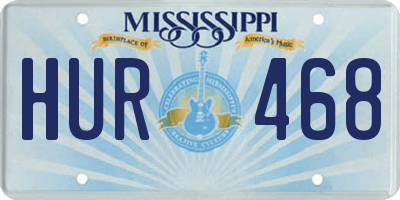 MS license plate HUR468
