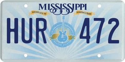 MS license plate HUR472