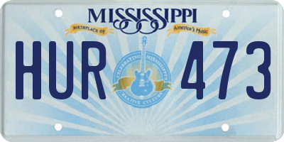 MS license plate HUR473