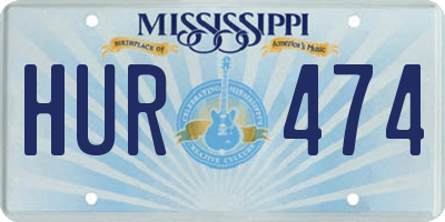 MS license plate HUR474