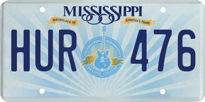 MS license plate HUR476