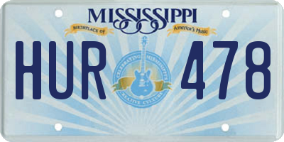 MS license plate HUR478