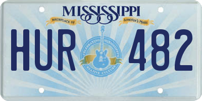 MS license plate HUR482