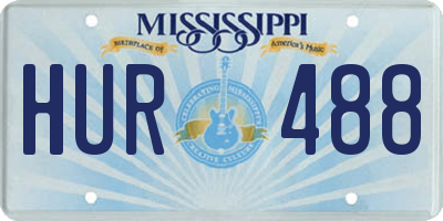 MS license plate HUR488