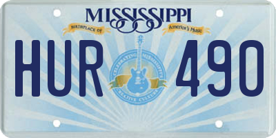 MS license plate HUR490