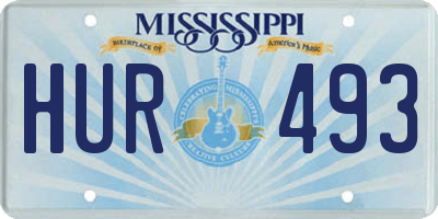 MS license plate HUR493