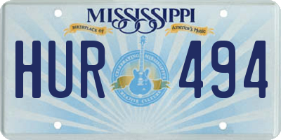 MS license plate HUR494