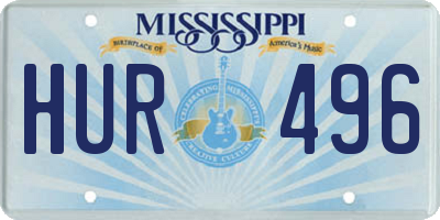 MS license plate HUR496