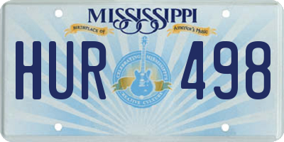 MS license plate HUR498