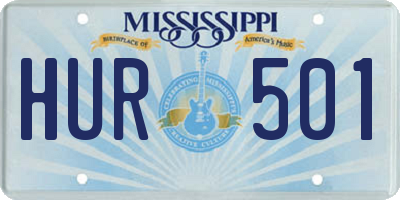 MS license plate HUR501