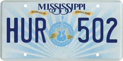 MS license plate HUR502