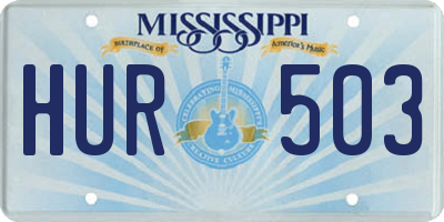 MS license plate HUR503