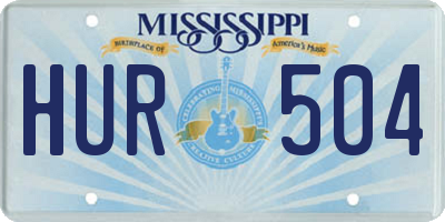 MS license plate HUR504