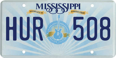 MS license plate HUR508