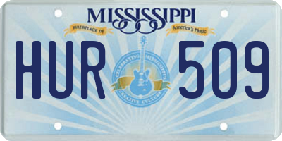 MS license plate HUR509