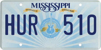 MS license plate HUR510