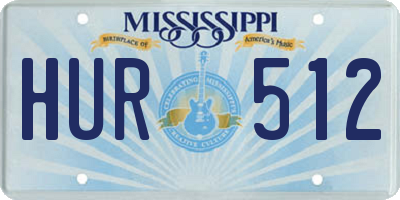 MS license plate HUR512