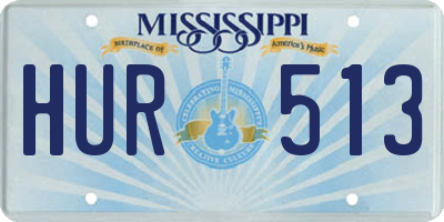 MS license plate HUR513