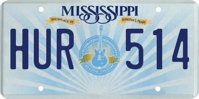 MS license plate HUR514