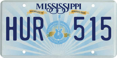 MS license plate HUR515