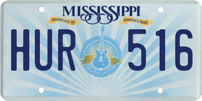 MS license plate HUR516