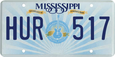 MS license plate HUR517