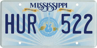 MS license plate HUR522