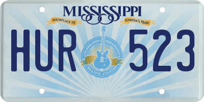 MS license plate HUR523