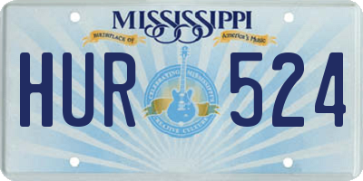 MS license plate HUR524