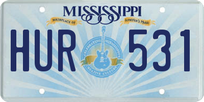 MS license plate HUR531