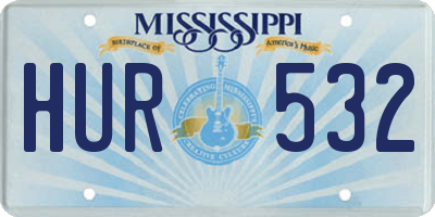 MS license plate HUR532
