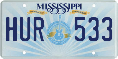 MS license plate HUR533