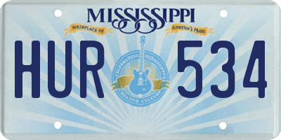 MS license plate HUR534