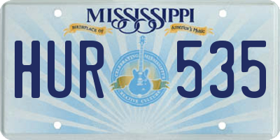MS license plate HUR535