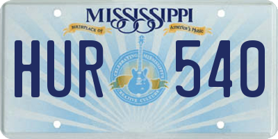 MS license plate HUR540