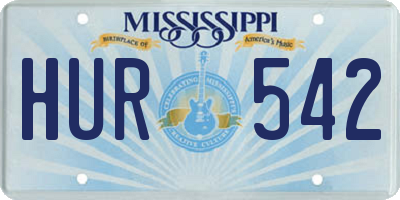 MS license plate HUR542