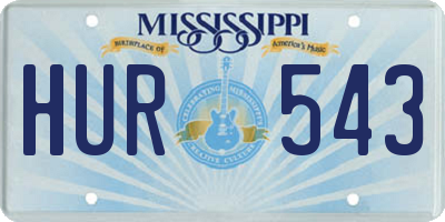 MS license plate HUR543