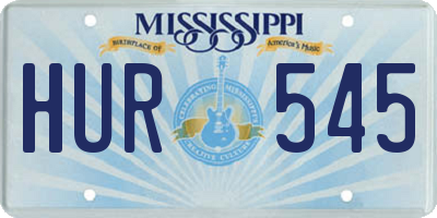 MS license plate HUR545