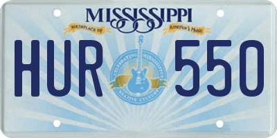 MS license plate HUR550