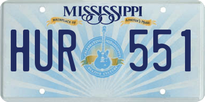 MS license plate HUR551