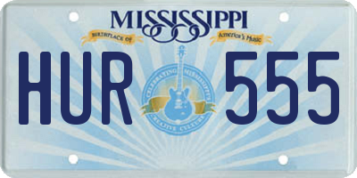 MS license plate HUR555