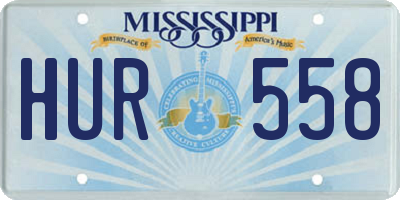 MS license plate HUR558