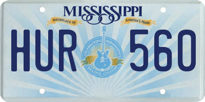 MS license plate HUR560