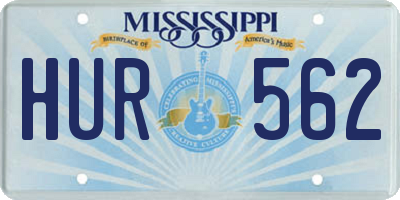 MS license plate HUR562
