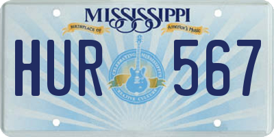 MS license plate HUR567