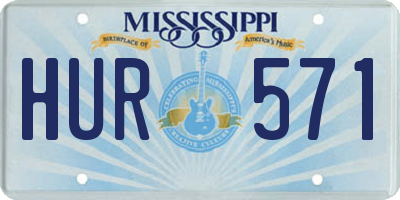 MS license plate HUR571
