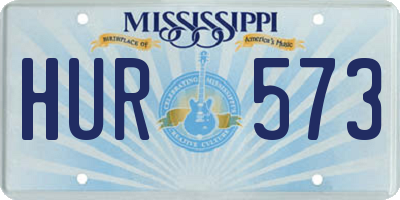 MS license plate HUR573