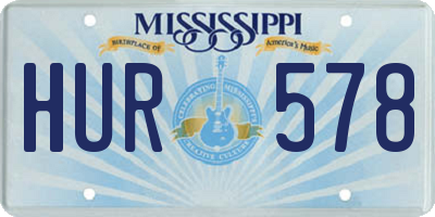 MS license plate HUR578