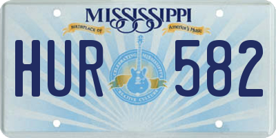 MS license plate HUR582